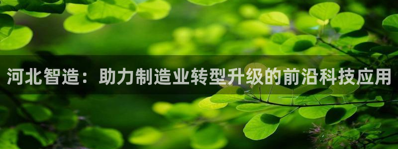 门徒娱乐卜67O77：河北智造：助力制造业转型升级的前沿科技