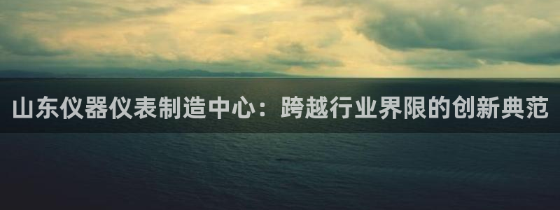门徒娱乐怎么代理游戏：山东仪器仪表制造中心：跨越行业界限的创